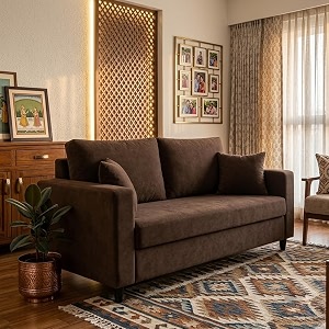 FURNY Luxury Conva 2 Seater Sofa Set