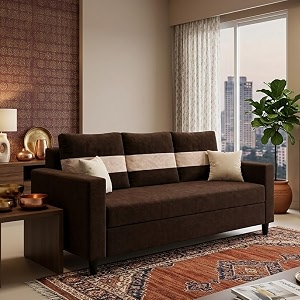 FURNY Luxury Conva 3 Seater Sofa Set
