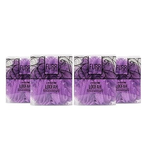 furr by pee safe exfoliating loofah pack of 4  gentle amp hypoallergenic purple rc311