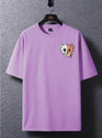 FURRR Printed Men Round Neck Purple T-Shirt
