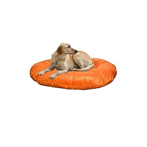 medium size dog bed and mat for medium size dog cat and puppies kitten orange color ultra soft polyester fill for extra comfort machine washable