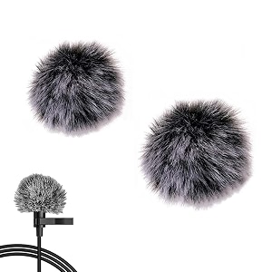 2 pcs furry windscreen mic covers for lapel microphones 5mm amp 10mm