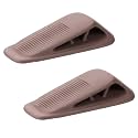 Fursafe&Q Rubber Door Stoppers for Bottom of Door, Door Stop Wedge with Holder, Heavy Duty Doorstops 2 Pack, Wall Protector for Home & Office & School & Commercial Doorstop Keep Open Stack Brown