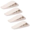Fursafe&Q Rubber Door Stoppers for Bottom of Door, Door Stop Wedge with Holder, Heavy Duty Doorstops 4 Pack, Wall Protector for Home & Office & School & Commercial Doorstop Keep Open Stack White