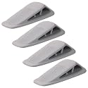 Fursafe&Q Rubber Door Stoppers for Bottom of Door, Door Stop Wedge with Holder, Heavy Duty Doorstops 4 Pack, Wall Protector for Home & Office & School & Commercial Doorstop Keep Open Stack Grey