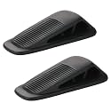 Fursafe&Q Rubber Door Stoppers for Bottom of Door, Door Stop Wedge with Holder, Heavy Duty Doorstops 2 Pack, Wall Protector for Home & Office & School & Commercial Doorstop Keep Open Stack Black