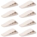 Fursafe&Q Rubber Door Stoppers for Bottom of Door, Door Stop Wedge with Holder, Heavy Duty Doorstops 8 Pack, Wall Protector for Home & Office & School & Commercial Doorstop Keep Open Stack White