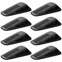 Fursafe&Q Rubber Door Stoppers for Bottom of Door, Door Stop Wedge with Holder, Heavy Duty Doorstops 8 Pack, Wall Protector for Home & Office & School & Commercial Doorstop Keep Open Stack Black