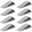 Fursafe&Q Rubber Door Stoppers for Bottom of Door, Door Stop Wedge with Holder, Heavy Duty Doorstops 8 Pack, Wall Protector for Home & Office & School & Commercial Doorstop Keep Open Stack Grey