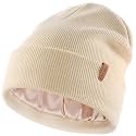 FURTALK Satin Lined Beanie for Women Men Knit Beanie Hat Acrylic Winter Hats Warm Slouchy Skull Cap