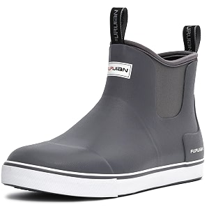 Furuian Mens Deck Boots Waterproof Ankle Rain