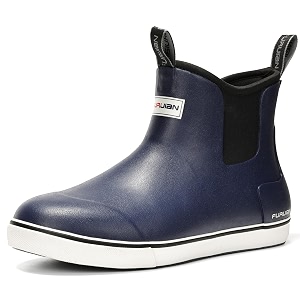 Furuian Mens Deck Boots Waterproof Ankle Rain