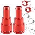 FUSCH Heater Hose Connector - 2PCS Aluminum Inlet/Outlet 3/4in x 5/8in Heater Core Tube Coolant Hose Connectors Compatible with Chevy Express Silverado GMC Sierra Replace#15032062 800-409