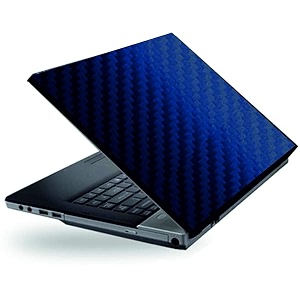 vinyl laptop skin  3d carbon design blue - 12 x 15 inches free size