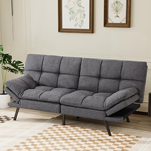 Futon Sofa Bed Convertible CouchMemory Foam Futon