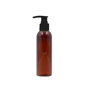 100 ml amber pet pump bottle for diy cosmetic- sun proof oxidize safe use for shampoos toners conditioner body wash cough syrup etc amber black pump - pack of 1