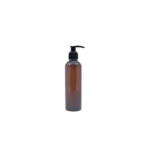 200 ml amber pet pump bottle for diy cosmetic- sun proof oxidize safe use for shampoos toners conditioner body wash cough syrup etc amber black pump - pack of 1