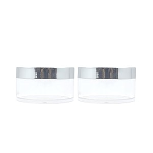 50g acrylic transparent jars with royal silver lid refillable containers for personal care beauty products medicine storage household use amp multi-purpose - pack of 2