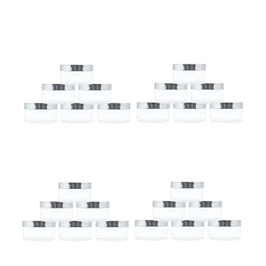 50g acrylic transparent jars with royal silver lid refillable containers for personal care beauty products medicine storage household use amp multi-purpose - pack of 24