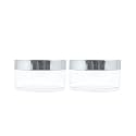 50g Acrylic Transparent Jars with Royal Silver Lid, Refillable Containers for Personal Care, Beauty Products, Medicine Storage, Household Use &amp; Multi-Purpose - Pack of 2