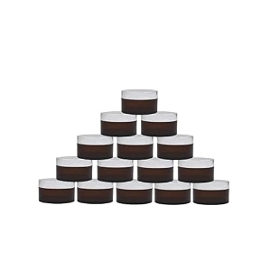 acrylic amber jar with royal silver lid for personal care medicine keeping household use beauty products amp multi purpose 50 gm - pack of 15