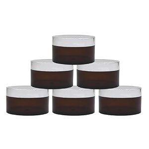 acrylic amber jar with royal silver lid for personal care medicine keeping household use beauty products amp multi purpose 50 gm - pack of 6