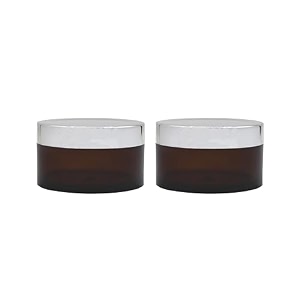 acrylic amber jar with royal silver lid for personal care medicine keeping household use beauty products amp multi purpose 50 gm - pack of 2