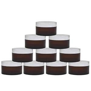 acrylic amber jar with royal silver lid for personal care medicine keeping household use beauty products amp multi purpose 50 gm - pack of 10