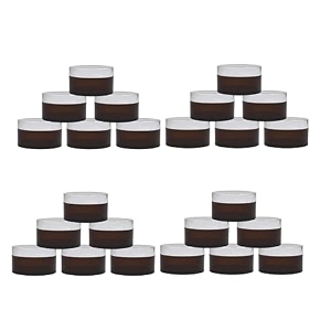 acrylic amber jar with royal silver lid for personal care medicine keeping household use beauty products amp multi purpose 50 gm - pack of 24