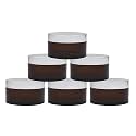 Acrylic Amber Jar with Royal Silver Lid for Personal Care, Medicine Keeping, Household use, Beauty Products &amp; Multi Purpose 50 gm - Pack of 6