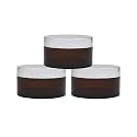 Acrylic Amber Jar with Royal Silver Lid for Personal Care, Medicine Keeping, Household use, Beauty Products &amp; Multi Purpose 50 gm - Pack of 3