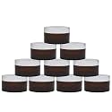 Acrylic Amber Jar with Royal Silver Lid for Personal Care, Medicine Keeping, Household use, Beauty Products &amp; Multi Purpose 50 gm - Pack of 10