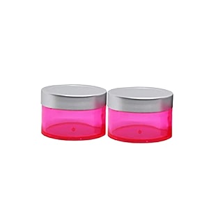 acrylic pink jar with royal silver lid for personal care medicine keeping household use beauty products amp multi purpose 50 gm - pack of 2