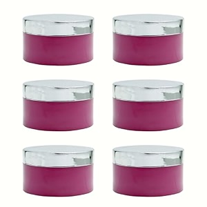 acrylic pink jar with royal silver lid for personal care medicine keeping household use beauty products amp multi purpose 50 gm - pack of 6