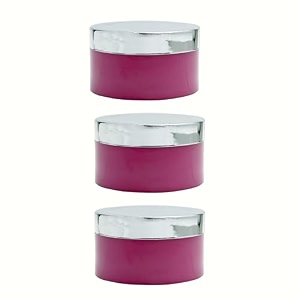 acrylic pink jar with royal silver lid for personal care medicine keeping household use beauty products amp multi purpose 50 gm - pack of 3