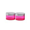 Acrylic Pink Jar with Royal Silver Lid for Personal Care, Medicine Keeping, Household use, Beauty Products &amp; Multi Purpose 50 gm - Pack of 2