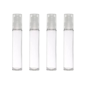 pet plastic transparent roll on bottle - food grade material for refillable deodarant essential oils lip balm eye roller attar leak proof pack of 4 10ml