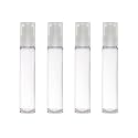 Pet (Plastic) Transparent Roll On Bottle - food grade material for Refillable Deodarant, Essential Oils, Lip Balm, Eye Roller, Attar (Leak Proof Pack of 4) 10ML