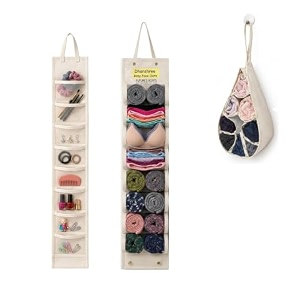 future39s roots 2-in-1 double sided hanging wardrobe organizer16 pocket cotton closet storage for socks underwear small accessoriesfoldable amp space saving organizer for almirah amp cupboard set of 2