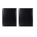 FUTURE X Set of 2 Menu Folder for Hotel and Restaurant, Check Presenter for Hotel and Restaurant, Business File Folder, Document Holder, Portfolio/Organizer/Planner Leather Folder with 6 Leaf's (Size: A4)