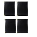 FUTURE X Set of 4 Menu Folder for Hotel and Restaurant, Check Presenter for Hotel and Restaurant, Business File Folder, Document Holder, Portfolio/Organizer/Planner Leather Folder with 6 Leaf's (Size: A4)