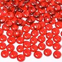FUTUREPLUSX 1LB Orange-red Glass Beads, Flat Marbles for Vase Fillers