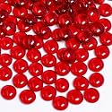 FUTUREPLUSX 5LB Red Glass Beads, Flat Marbles for Vase Fillers