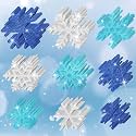 Fuutreo 108 Pcs Snowflake Cutouts Glitter Paper Decoration, Silver,Blue