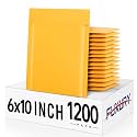 Fuxury Kraft Bubble Mailer 6x10 1200 Pack Usable Size 6x9" Padded Envelopes