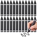 Fuyoooo 24 Pcs Black Jumbo Triangle Crayons Bulk Single Color Crayon Refill, Non-toxic, Easy-grip, Washable, Unbreakable Crayon Gifts for Arts & Crafts, School Supplies & Gifts