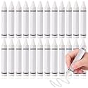 Fuyoooo 24 Pcs White Jumbo Triangle Crayons Bulk Single Color Crayon Refill, Non-toxic, Easy-grip, Washable, Unbreakable Crayon Gifts for Arts &amp; Crafts, School Supplies &amp; Gifts