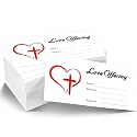 Fuyoooo 300 Pcs Church Love Offering Envelopes Tithe and Offering Donation Bulk Bill Size Checks and Cash Envelopes for Donations Religious Occasions(Love Style)