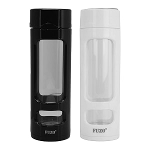 fuzo blend stainless steel glass bottle with pill holder - assorted