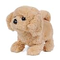 Fuzzbuzz Goldie Walking Dog Soft Toy | Walk, Bark, Wag its Tail | Interactive Animal Soft Toys for Kids Age 3Y+ | Birthday Gift for Kids | Stuffed Puppy Plush Toy | Battery Operated Soft Toys, Beige